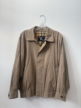 Burberry Tan Trench-Style Harrington Jacket